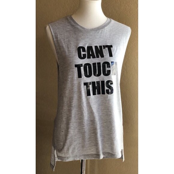 Stylestalker Women's Can’t Touch This Muscle Tee Size M Light Heather Grey - Picture 4 of 6